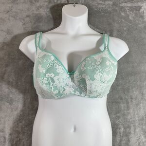Cacique Balconette 42DD  mint green underwire Lace